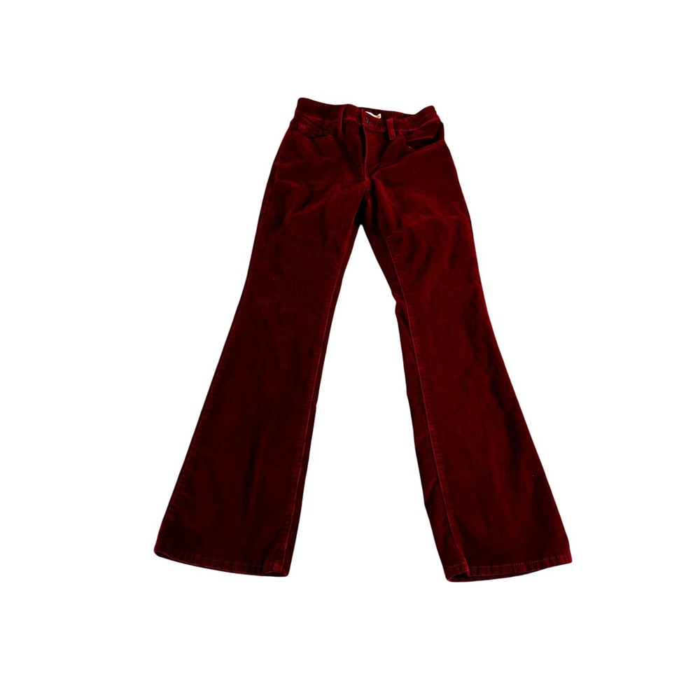 Levis 725 High Rise Bootcut Corduroy Pants Burgundy Red Size 26 Womens Flare